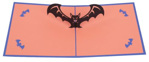HOMOCONO Kreative 3d halloween Grußkarten mit Fledermaus Motiv aus Papier für Festliche Grüße zu Halloween und Anderen Feiertagen
