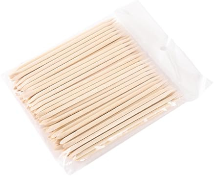 Empujador de cutículas doble de madera para manicura y pedicura, herramienta de gel para eliminar uñas en salón de belleza en casa (beis, 16 x 11,5 x 2 cm)