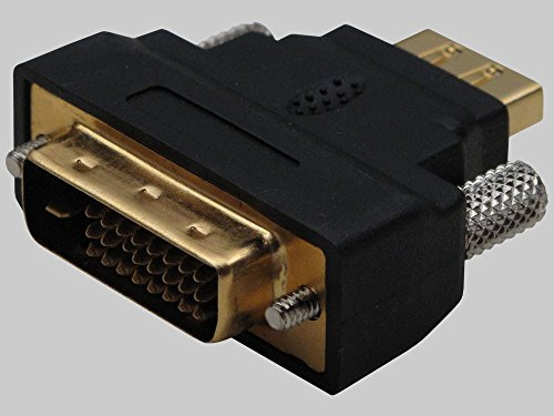 Adaptador HDMI-DVI | HDMI-Kupplung 19pol. auf DVI-Stecker 24+1pol.| Negro | Vergoldete Kontakte