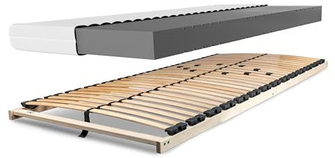 BettenABC - Matratze & Lattenrost (KSP-500) - 100x200 cm (H2) - 7-Zonen Matratze aus Kaltschaum mit passendem Lattenrost - Hypoallergen & Antibakteriell - Oeko-TEX® Zertifiziert - Lieferung per Paket