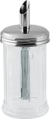 Fackelmann Zuccheriera BISTRO - Zuccheriera in vetro, con coperchio in acciaio inox (colore: Argento/Trasparente), Quantità: 1 pezzo