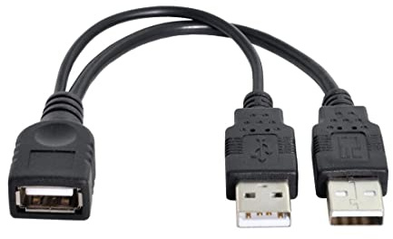 chenyang USB 2.0 Y Splitterkabel USB 2.0 Buchse auf Stecker Daten Ladekabel Verlängerungskabel mit zusätzlichem Stromversorgungsanschluss