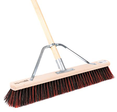 BawiTec Spezial-Straßenbesen mit speziellem Stielstabilisator und Stiel Arenga-Elaston-Borsten-Mix Breite 100cm Länge Besenstiel 160cm,robust,für groben und feinen Schmutz,Besen,Kehrbesen,Straßenfeger