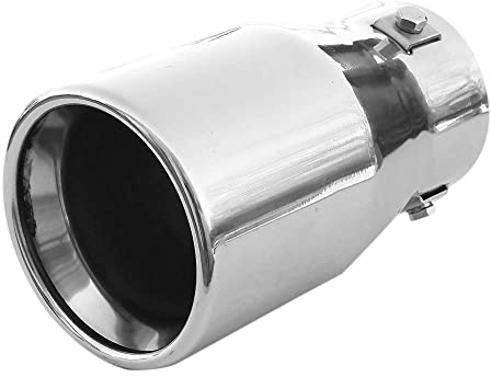 Auspuffblende Endrohr Endstuck Auspuff Blende Schalldampf Sportauspuff Universell Schalldampf Sport Tuning Optik Edelstahl Rund bis 63mm Chrom AutoHobby
