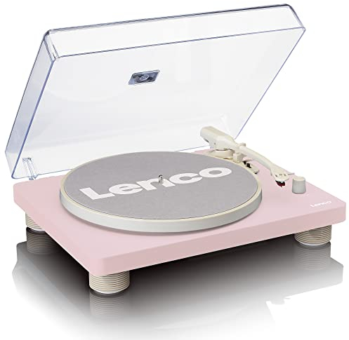 Lenco LS-50 - Giradischi con altoparlante, USB - trasmissione a cinghia - Preamplificatore - 33, 45 e 78 giri/min - Auto Stop - Vinile su MP3 - Rosa