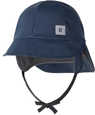 Reima - Rainy Regenhut für Kinder - wasserdichter Kinder Regenhut mit Ohrenschützern, Nackenschutz, verschweißten Nähten, reflektierenden Details, maschinenwaschbar - Navy, 54