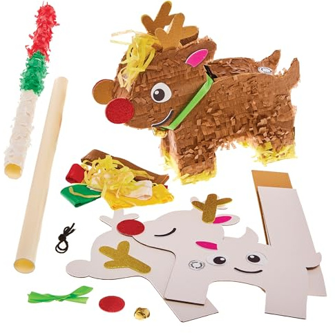 Baker Ross FX644 Rentier-Piñata-Set - 1 Set, Weihnachts-Party-Piñata-Bastelset für Kinder