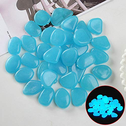 Dekosteine Kieselsteine Garten Dekor Leuchtsteine ​​Glühen in der dunklen dekorativen Kieselsteine ​​im Freien Aquarium Tank Dekoration Kieselsteine ​​Aquarium Mix Farbe ( Color : Blue , Size : 300 Pi
