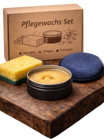 Generisch Lederpflege Set L • die natürliche Pflege für Leder • mit Reinigungsschwamm & Polierpad