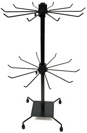 DADEA Espositore girevole per gioielli, 2 ripiani, regolabile, in metallo, da appendere, per portachiavi, orecchini, collane (1 pezzo, 50 cm)