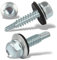 120 viti autofilettanti per lamiera trapezoidale, 5,5 x 25 mm, viti esagonali con rondella di tenuta zincata, viti autofilettanti (argento)