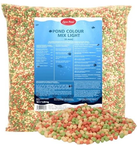 Lyra Pond® 10 L (1,09 kg) Pond Colour Mix Light Fischfutter Teichfutter | Leichtes, mehrfarbiges Fischfutter mit Spirulina - Gut verdaulich - Kräftigt die Farben des Fisches - Artgerechtes Futter