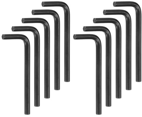 sourcing map 10pcs Hex Key Wrench 3/16 L-Shape Hexagon SAE Wrenches Chrome Vanadium Steel Repairing Tool for Home Repair, Black