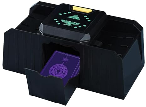 Mihauuke Kartenmischmaschine, Automatischer Kartenmischer | Automatischer Kartenmischer 2-Deck - Batteriebetriebener elektrischer Pokermischer mit 2 Decks, Spielkartenmischer für