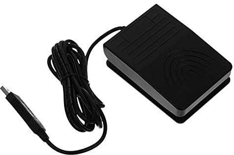 CAXUSD Pédale USB Simple Noire en Plastique, Grand Format, Macros | Commutateur USB à Pied Unique, pour Push To Talk et Jeu, Entrée Clavier de Jeu