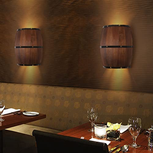 Caskunbsy Vintage Holz Wandleuchte,Retro Deko Vintage Wandstrahler Innen Holzoptik Wandbeleuchtung Rustikal Holz Und Wandleuchte Antik Wohnzimmer Wandlampe Vintage Industrielle Style