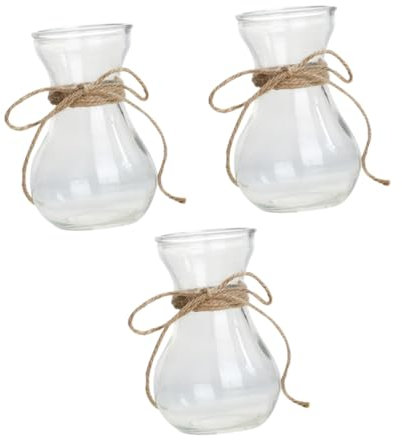 TINEASUR Jarrón De Cristal Transparente para Decoración y Arreglos De Flores De Mesa, 3 Piezas, Contenedor para Flores Adecuado para Hogar, Oficina y Eventos