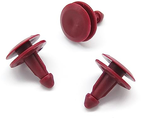 VVO Fasteners Plastic Side Skirt, Sill Moulding Cover Trim Clip, Red (Pack of 10)