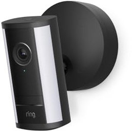 Ring Spotlight Kamera Pro Kabel (Spotlight Cam Pro, neueste Generation) | Außenkamera | Retinal 4K, optimierter 10x-Zoom, 600 Lumen Spotlights | 30 Tage Gratiszeitraum für Ring Abonnement