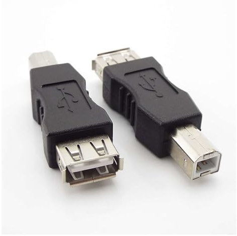 Supkancl 2pcs USB 2.0 Type A Female To Type B Male Plug Adaptor USB Printer Scanner Adapter Data Sync Coupler Converter Connector(Female)