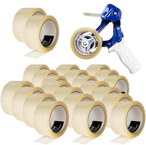 BOXXtape Premium transparent 132 Rollen + gratis Handabroller für Klebebänder bis 50 mm Bandbreite | Sicherheitsmesser