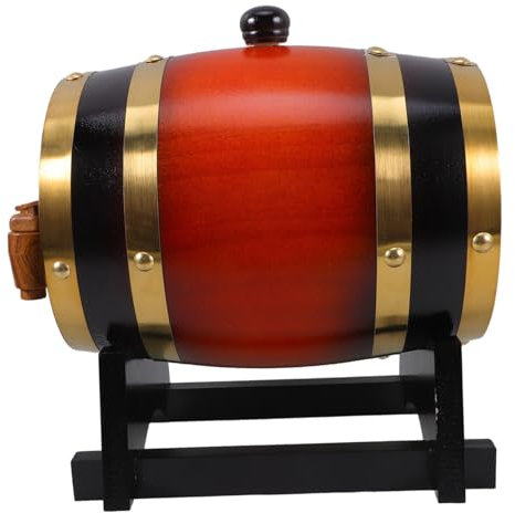 COLLBATH Kleines Holzfass mit Ständer und Zapfhahn für Wein