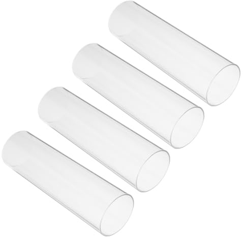 TOGEVAL 4piezas Cubierta para Tubo De Vela De Vidrio Transparente Diseño Cilíndrico Simple para Uso Familiar y Eventos Obsequios