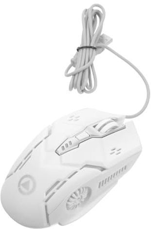 LABRIMP Souris Filaire USB Silencieuse à Boutons avec Éclairage LED pour Gaming Souris Ergonomique Blanche pour Ordinateur Portable
