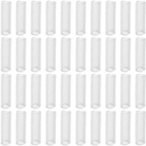 Lurrose 50 pezzi di fermacavi in plastica per perline - Protezioni anti-smarrimento per portachiavi per la creazione di gioielli fai da te, serrature protettive per catene di perline, connettori per