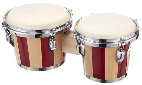 Bongo Drum - Tambores de mano de percusión de madera, bongos profesionales de 6 y 7 pulgadas | Juego de instrumentos musicales para niños, adultos, principiantes, enseñanza en el aula, entretenimiento