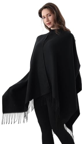Stola Damen Karo Check, Klassische Fransen, Weicher Kaschmir Optik Überwurf & Schal für Herbst Winter, Elegantes Schultertuch