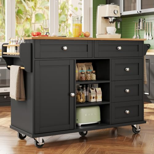 Sairedel Carrello alimentare (134 x 46 x 92 cm), Schubladen-Kombination, design a doppio uso mobile e fisso, adatto per cucine domestiche