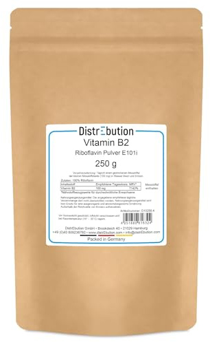 Vitamin B2 Pulver 250g – Reines Riboflavin E101, vegan, ohne Zusätze