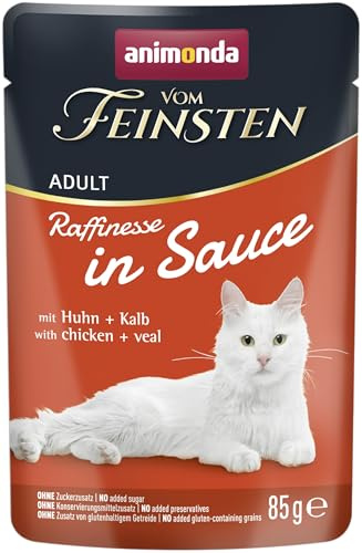 animonda från finaste vuxen förfining kattmat i sås med kyckling och kalv (24 x 85 g), våtfoder med taurin och vitamin D3, utan tillsats av socker och konserveringsmedel