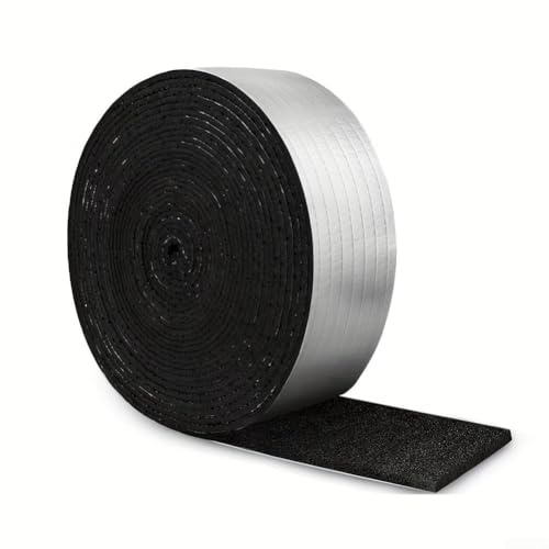 Cinta aislante de espuma de 10 m con protector térmico de lámina de aluminio para protección contra la congelación en invierno, tuberías de agua ignífugas para exteriores (10 x 10 m)