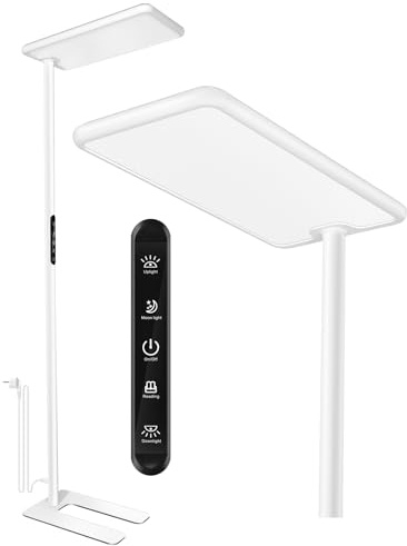 Nevoke LED Büro Stehleuchte dimmbar, 100W 8300lm, UGR<19 blendfrei, CRI≥97 Tageslichtlampe Stehlampe, Up & Downlight Deckenfluter LED, 4000K Neutralweiß, Stehlampe Schreibtisch Home Office Wohnzimmer