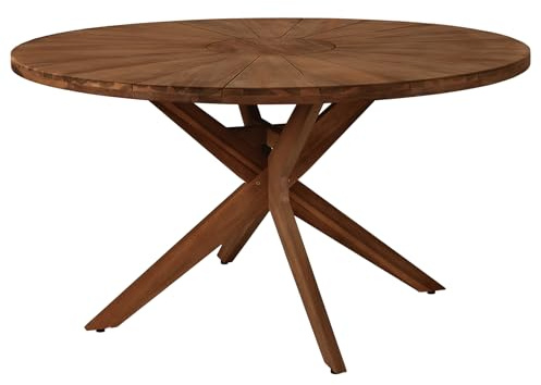 Riess Ambiente Gartentisch KOPENHAGEN 140cm - braun - Akazienholz | 6 Sitzplätze, massiv, Wetterfest, 80 kg Belastbarkeit, langlebig, individuelle Maserung, eleganter Look, widerstandsfähig