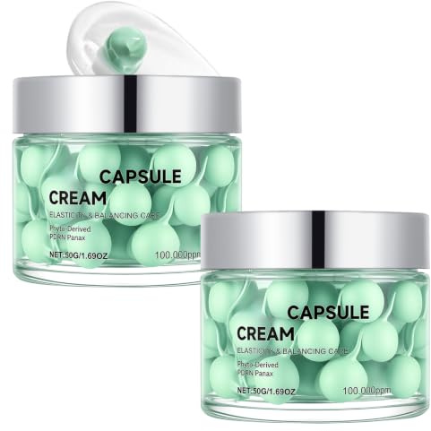 BUTBU Capsule Cream, fuktgivande ansiktskräm, kollagenkräm, uppstramande kräm, närande och fyllande, textur och fukt en fräsch, strålande hud, för alla hudtyper, 2 × 50 g