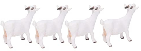 Stylebest Set di Figurine di Capra 4 Pezzi Realistici Modello di Capra Giocattoli per Bambini Decorazione Regalo di Compleanno in PVC 2,6x2,3 Pollici