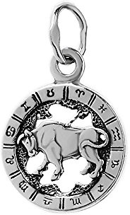 NKlaus 925 argento sterling catena ciondolo oroscopo segno zodiacale Toro Zodiac 6318