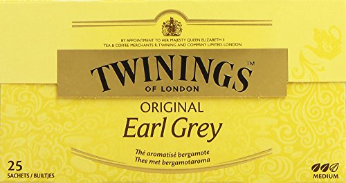 Twinings - Juego de 4 bolsitas de té original Earl Grey 25 unidades, 50 g