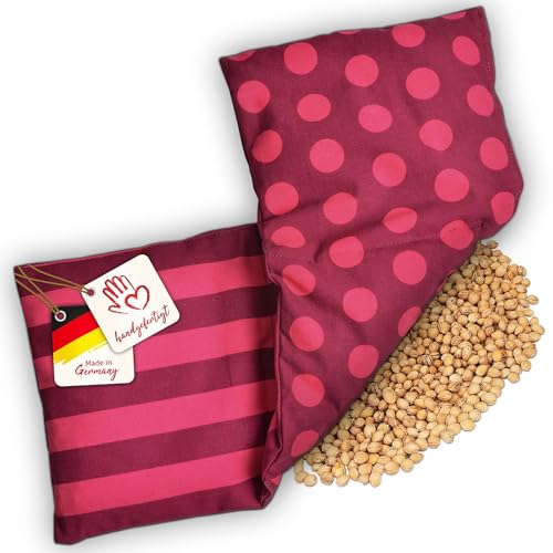 navango® Kirschkernkissen für Mikrowelle & Backofen geeignet I Handgefertigt | ca. 17 x 45cm I 3 Kammern | OEKO-Tex Baumwolle | Körnerkissen für Nacken, Rücken und Schulter