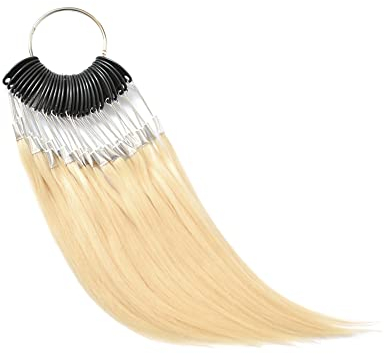 Anneaux de couleur de cheveux vierges 100% humains pour les extensions de cheveux humains et échantillon de teinture de cheveux de salon 30pcs / set (blonde)