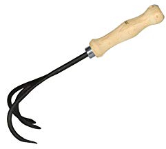 IDEAL- Hand Grubber handgefertigt | Zum Unkraut jäten – Auflockern und Belüften trockener und Fester Böden | mit Aufhängebohrung