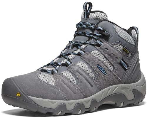 KEEN Dam Headout Mid vattentäta vandringsstövlar, Steel Grey/Blue Heaven, 3 UK, Stålgrå blå himmel, 35.5 EU