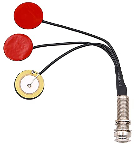 Alnicov Selbstklebende Tonabnehmer Piezo-Wandler 3-in-1-Mikrofonkontakt-Piezo-Tonabnehmer mit Summer, kompatibel für Gitarre, Violine, Ukulele