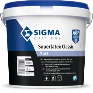 PPG Sigma Superlatex Classic Mattlack Küchenfarbe Wandfarbe Wandfarbe mit hoher Deckkraft und Reichweite10L Weiß