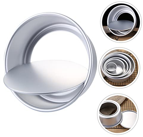 Hoement Stampo Per Torta in Lega Di Alluminio Stampo Rotondo Per Torte Design Staccabile e Fondo Piatto Facile Da Usare e Pulire Trasferimento Calore Rapido