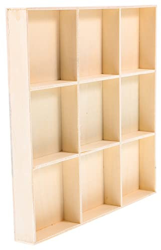 EXCEART Plateau à Bijoux En Bois De Style Vintage Avec 9 Compartiments, Organiseur De Bijoux Pour Rangement Et DéCoration IntéRieure