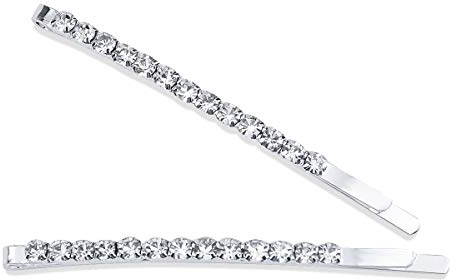 Cozlly 12 Stücke Kristall Haarnadeln, Diamant Haarspangen Haarklammer Strass Haarnadeln, Strass Bobby Pin, Haar Haarspangen mit Strasssteinen, Metall Haarschmuck, für Mädchen Damen Hochzeit, Silber